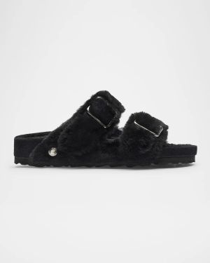 Arizona Shearling Dual-Buckle Slide Sandals