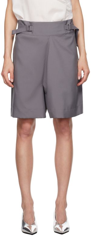 132 5. ISSEY MIYAKE Gray Flat Shorts
