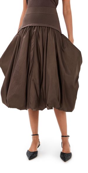 SIMKHAI Corinn Midi Skirt Chocolate S