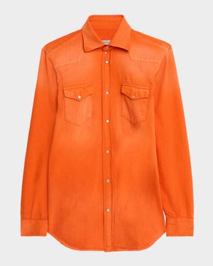 Men's Cotton Snap-Front Western Shirt