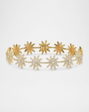 Starburst Pave Tennis Bracelet with Diamonds in 18K Gold, 12mm