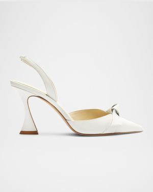 Clarita Bell Leather Bow Slingback Pumps