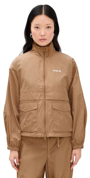 Polo Ralph Lauren Nylon Windbreaker Jacket Cafe Tan S