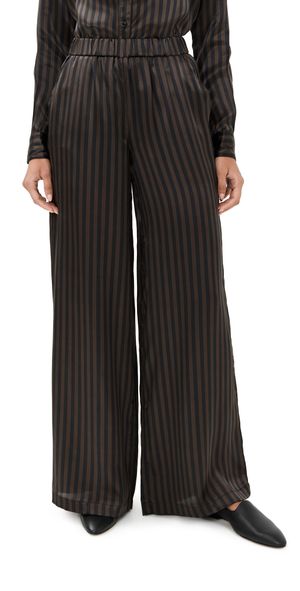SPRWMN Wide Leg Silk Pants Americano Stripe S