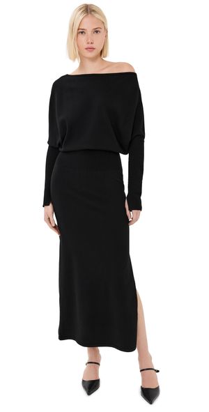 SIMKHAI Janese Off Shoulder Midi Dress Black L