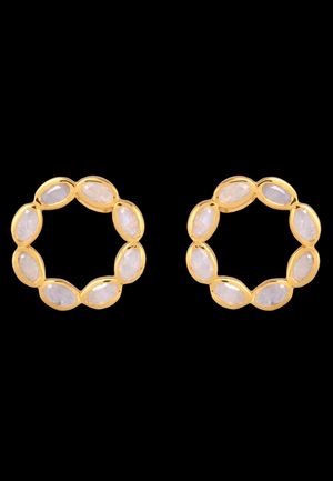 Lavani Jewels - Boucles d'oreilles pierre de lune - Taille Unique - Blanc