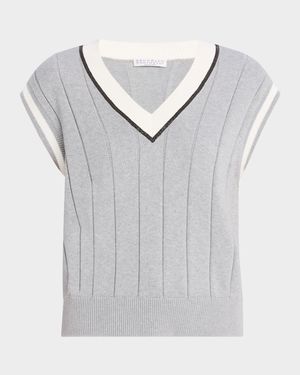 Monili V-Neck Wide Rib Golf Sport Club Vest