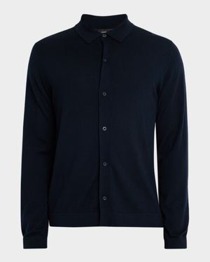 Men's Cashmere Knit Ribbed-Trim Cardigan