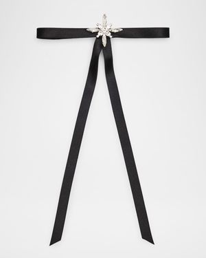 Avril Crystal Satin Skinny Bow
