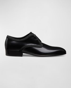 Men's Alastar Fabric-Trim Leather Derby Shoes