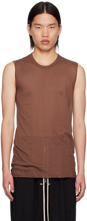 Rick Owens Brown Porterville Basic Tank Top