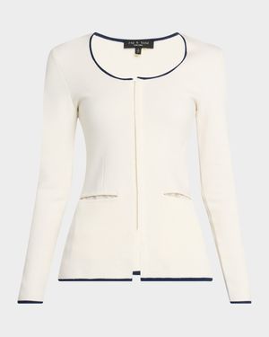 Ella Long-Sleeve Zip-Front Top