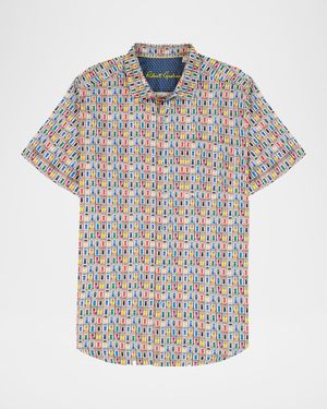 Men's Livingston Door Print Short-Sleeve Shirt