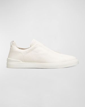 Men's Triple Stitch Deerskin Leather Sneakers