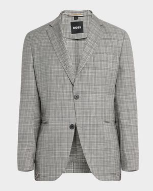 Men's Wool Houndstooth Plaid Sport Coat