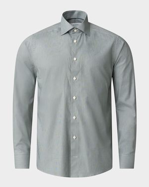 Men's Slim-Fit Cotton Textured Sport Shirt