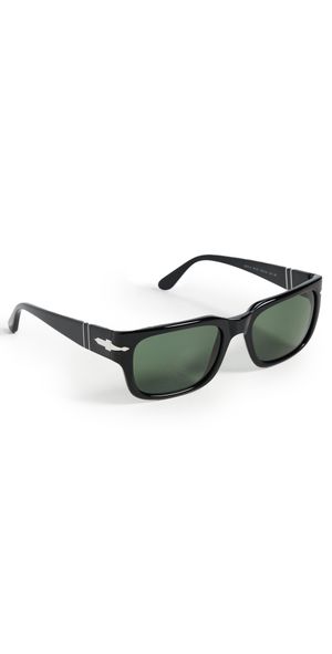 Persol Sartoria Rectangular Sunglasses Black/Green One Size