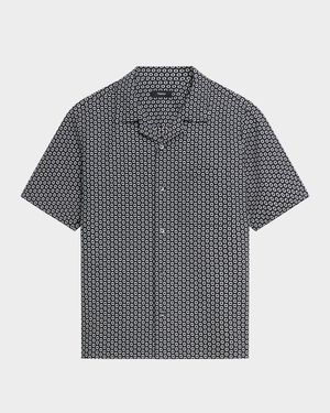 Men's Geometric Dobby Pocket Camp Shirt