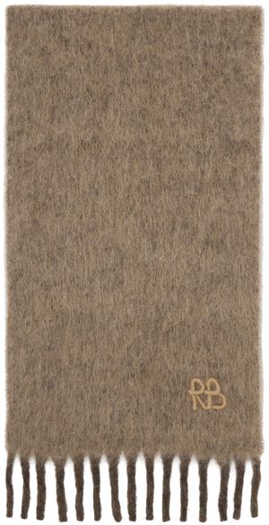 Ruslan Baginskiy Beige Fringed Alpaca-Blend Max Scarf