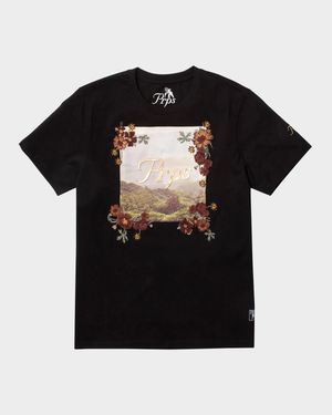 Men's Hickory Scenic Floral Applique T-Shirt