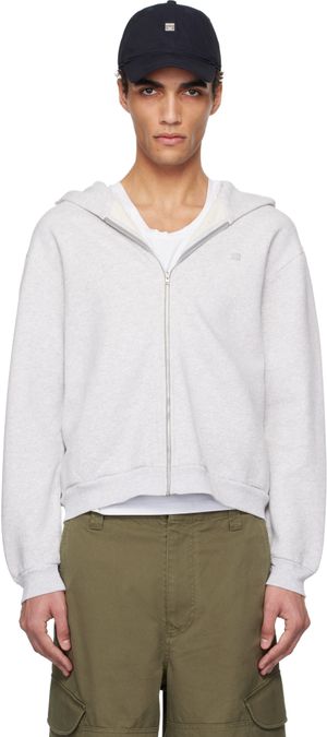 Acne Studios Pull à capuche gris à glissière