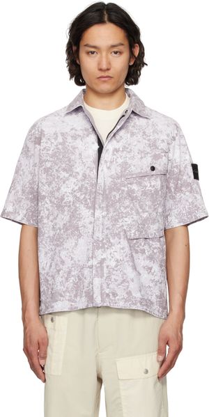 Stone Island Gray Pigment Tela 'Paracadute' Stretch-TC Shirt