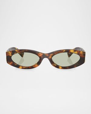 Logo Oval Acetate Sunglasses