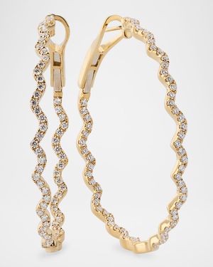 18K Yellow Gold Rio Inside-Out Diamond Hoop Earrings