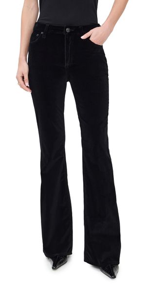 rag & bone Dahlia Full Flare Pants Black Velvet 26