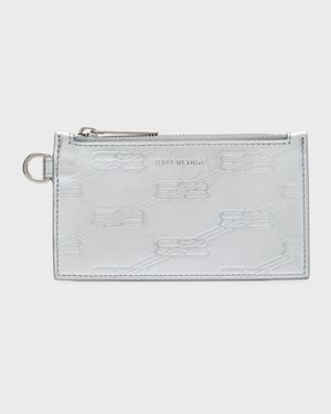 Men's Embossed Monogram Card Case On Keychain In Box