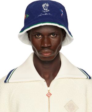 Casablanca Chapeau bob bleu marine à écusson