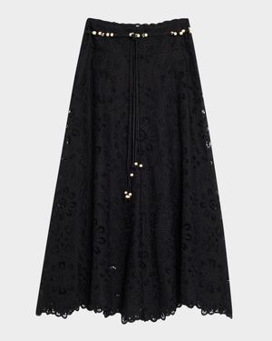 Rhiannon Embroidered Belted Skirt