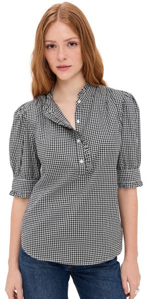 Birds of Paradis Noah Blouse Onyx Check S