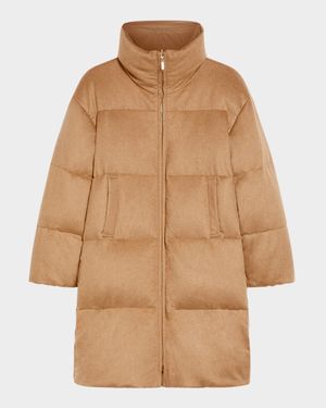 Dante Puffer Camel Wool Coat