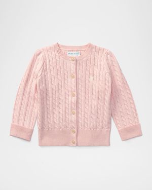 Cable Knit Cotton Cardigan, Size 3-12 Months
