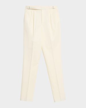 Men's Wool Twill Double-Pleated Trousers