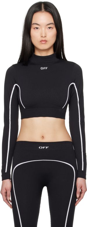 Off-White Black Stamp Seamless Crop Top