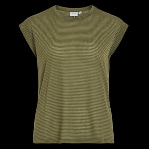 Vila - Tee-shirt droit à rayures - Taille L - Vert