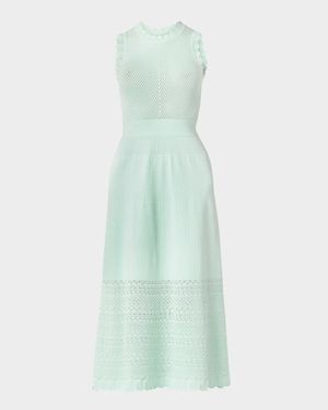Brooke Scalloped Pointelle-Knit Midi Dress