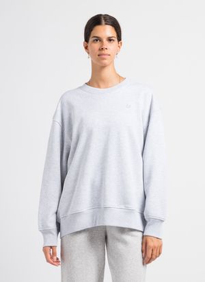 Adidas - Sweat col rond brodé en coton - Taille L/XL - Gris