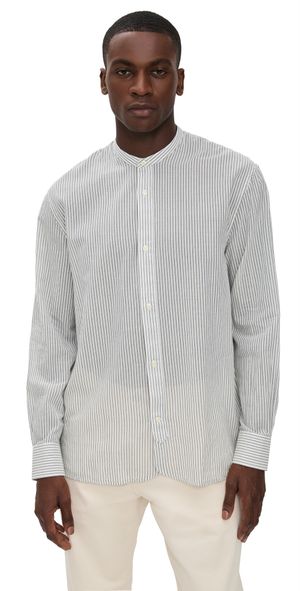 Officine Generale Gali Stripe Shirt White/Grey XL