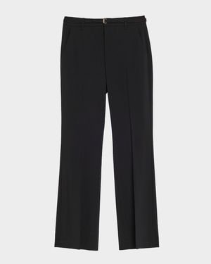High-Rise Slim Flare Pants with Belt
