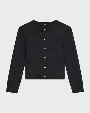 Regal Merino Wool Cropped Cardigan