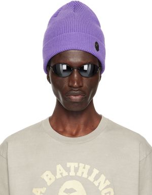BAPE Purple One Point Knit Beanie
