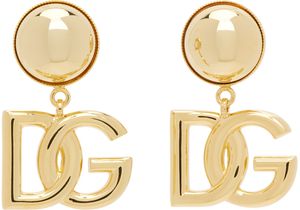 Dolce&Gabbana Gold Clip-On Logo Earrings