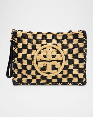 Ella Crochet Checkered Clutch Bag