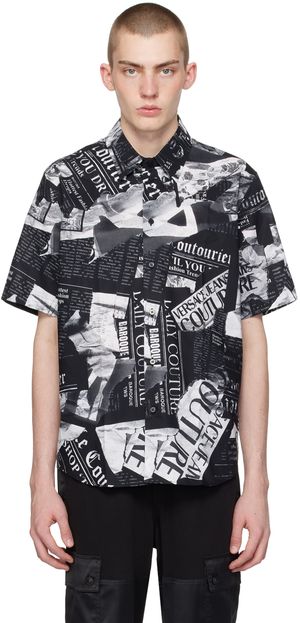 Versace Jeans Couture Black Magazine Shirt