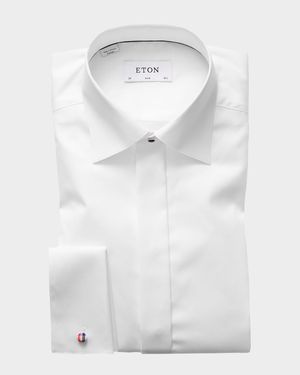 Men's Slim-Fit Fly Front Formal Shirt