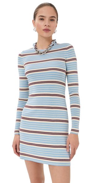 rabanne Robe Baby Blue/Bordeaux/Ecru XS