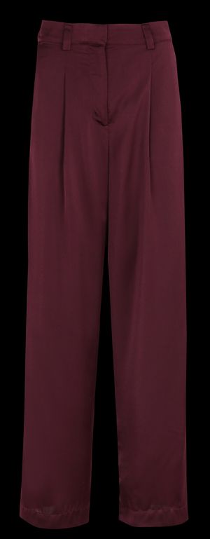 Ba&sh - Pantalon droit satiné taille haute - Taille 42 - Prune